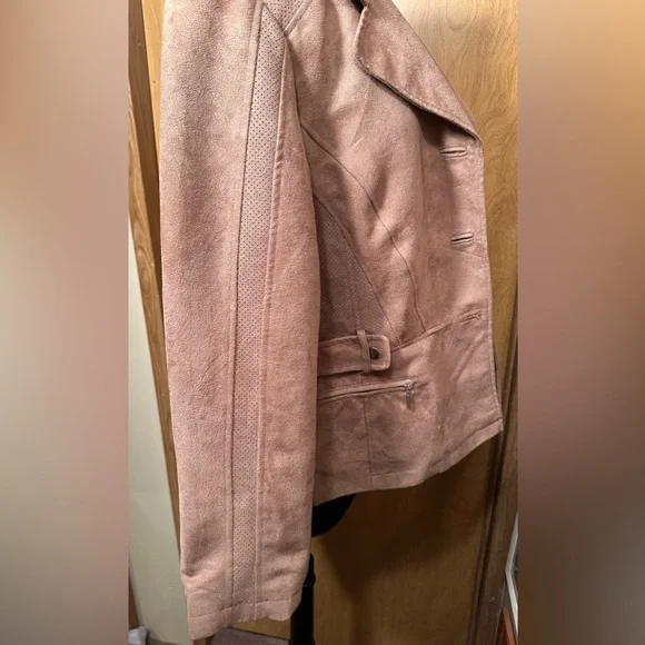 Chico's Belted Faux Suede Jacket Size 2 Large - Picture 6 of 12